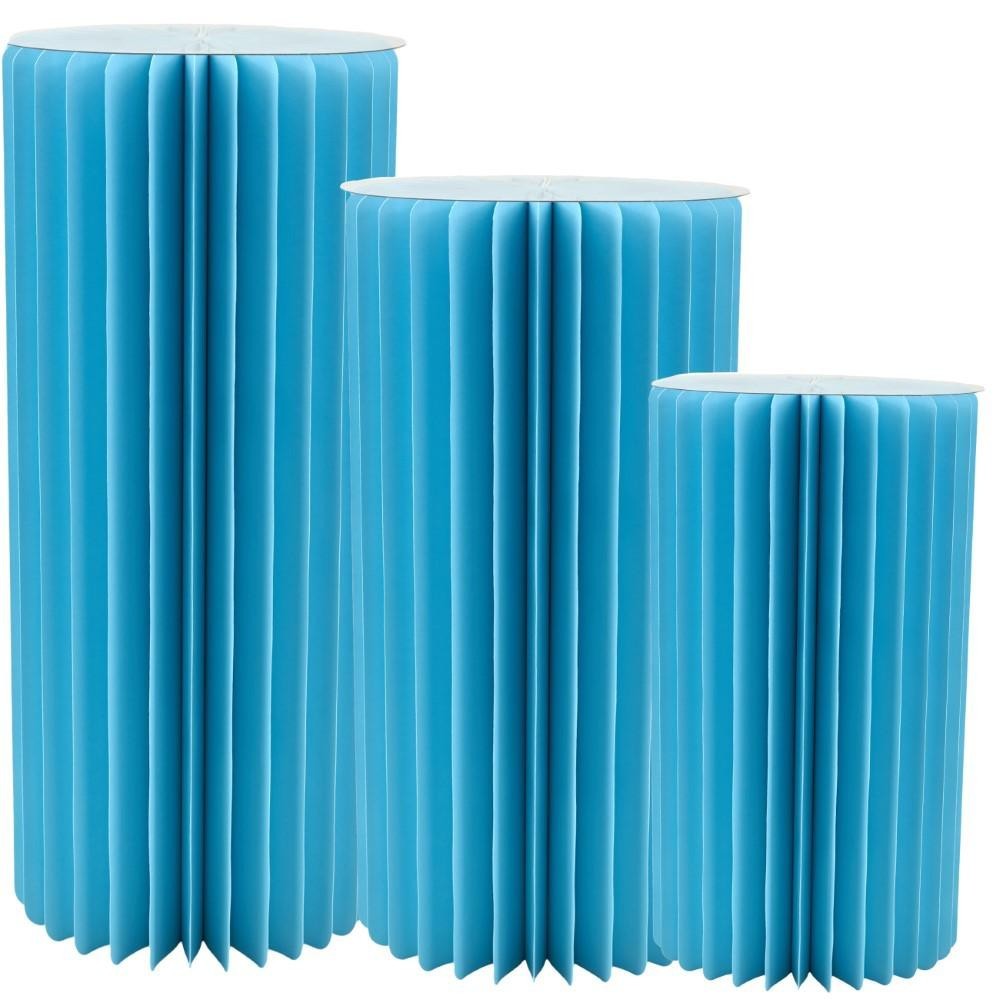 SET 3 COLONNE CARTA CELESTE D40 H60-80-100